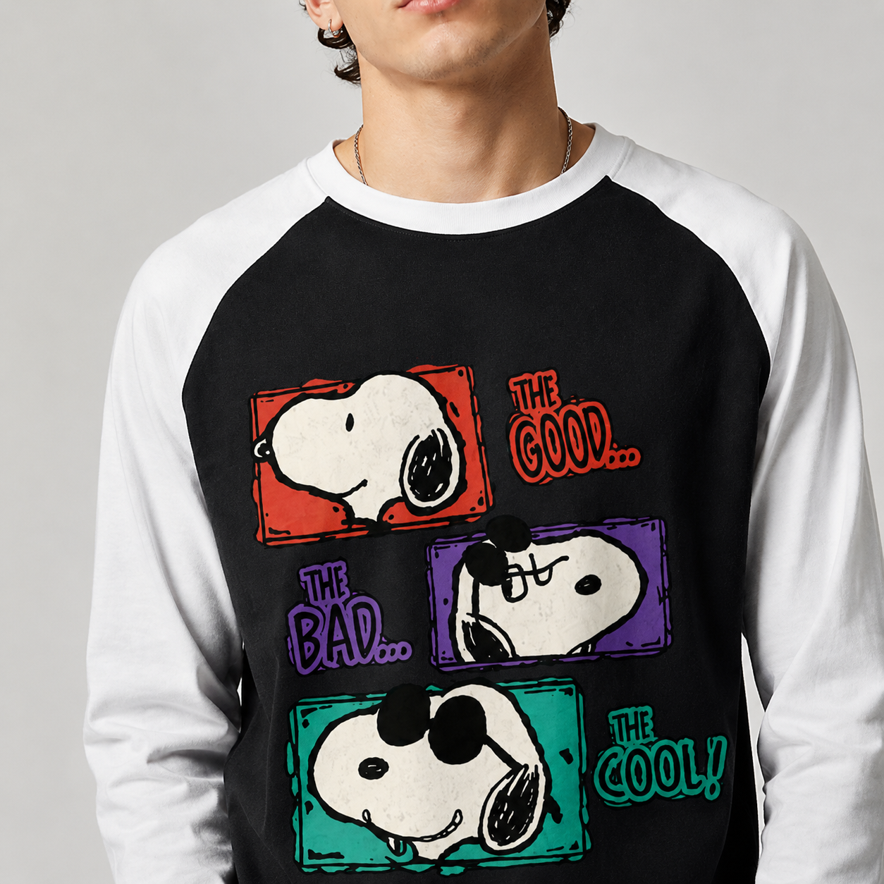 Snoopy Mood Panel Full Sleeve Tee