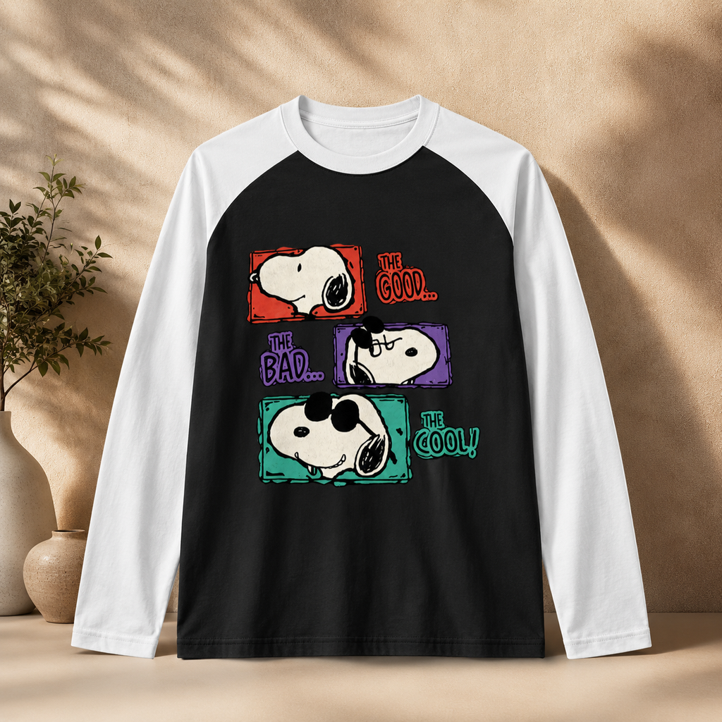 Snoopy Mood Panel Full Sleeve Tee