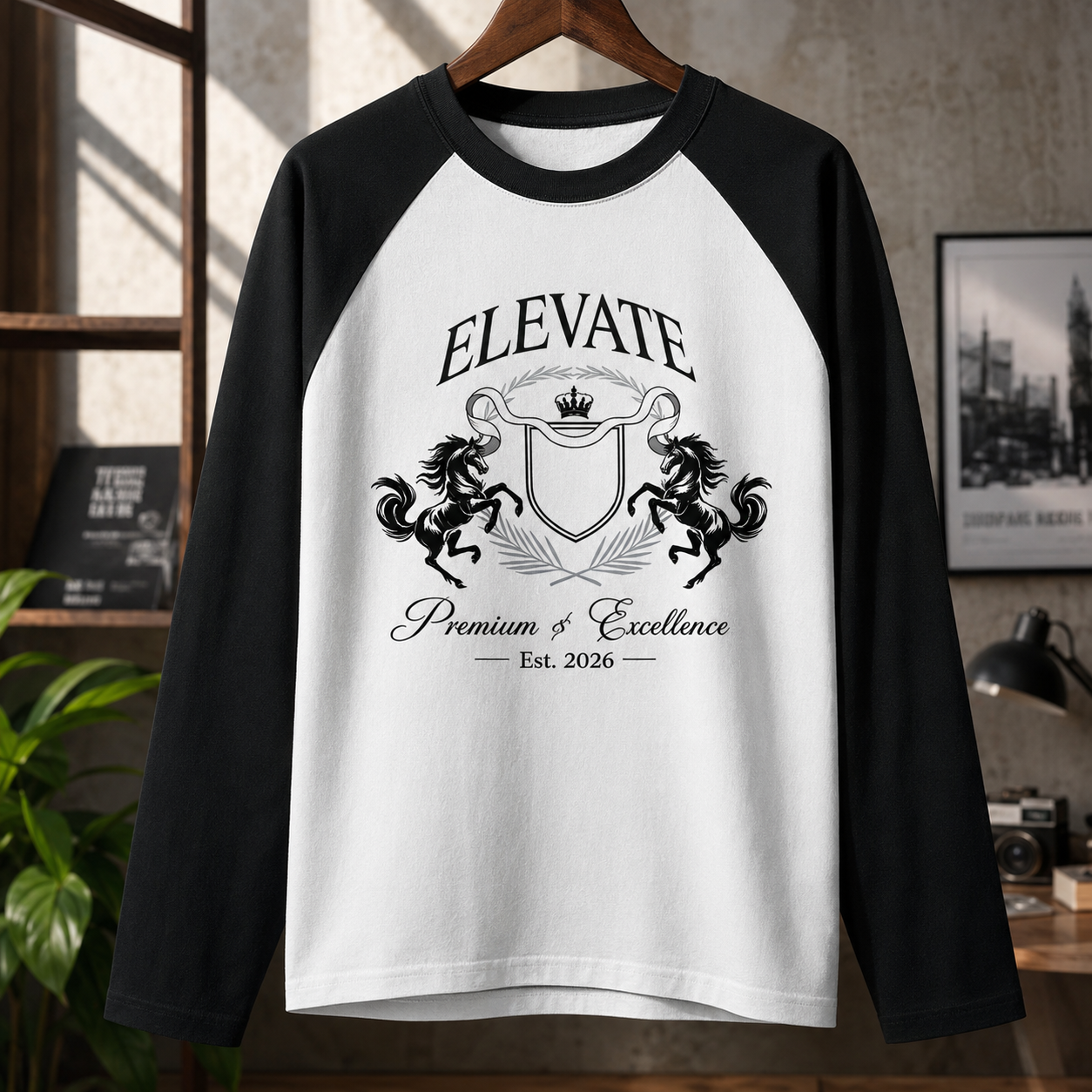 Elevate Heritage Crest Raglan Tee
