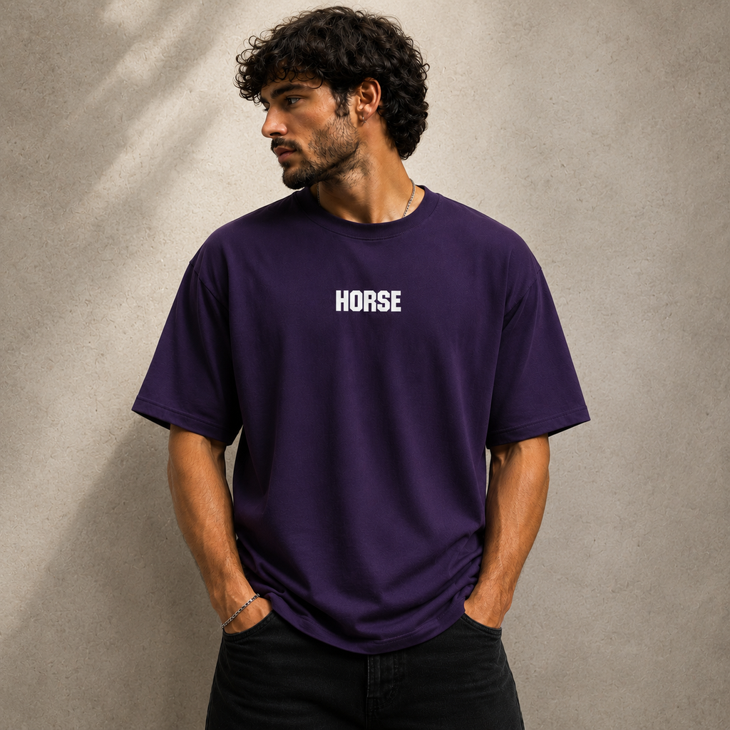 Oversized Purple Storm Horse Tee