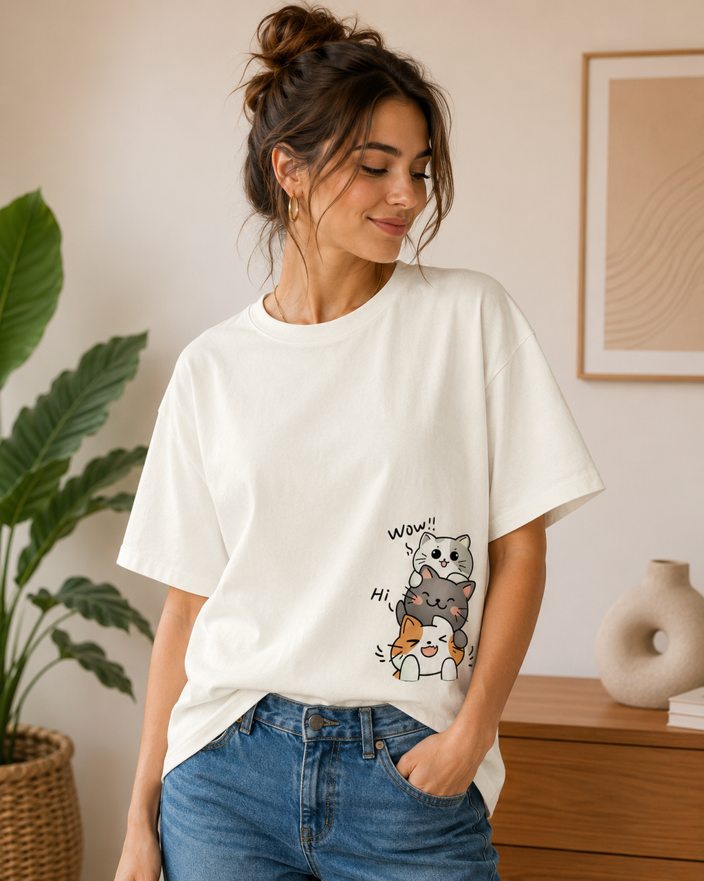 Oversized Purrfect Trio Tee