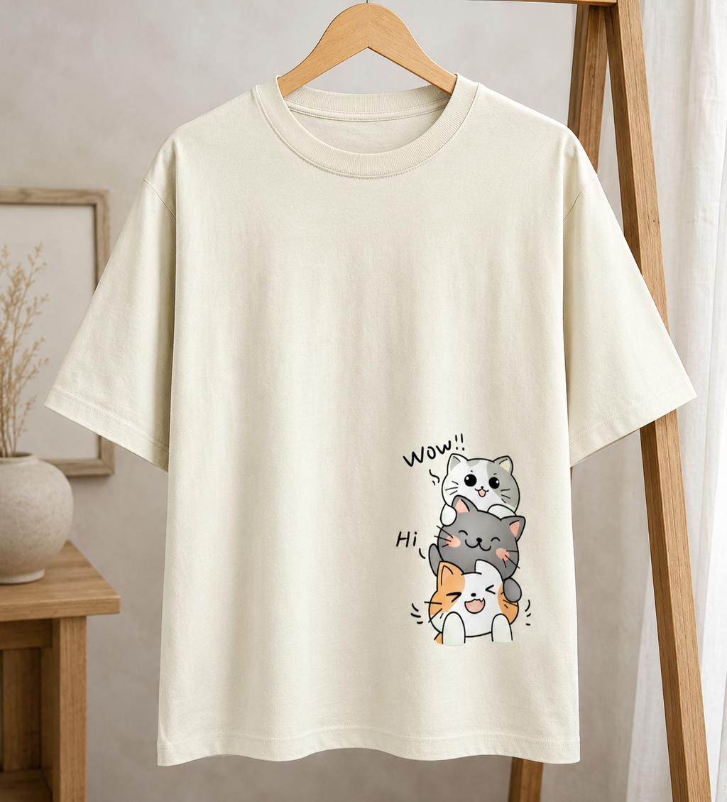 Oversized Purrfect Trio Tee