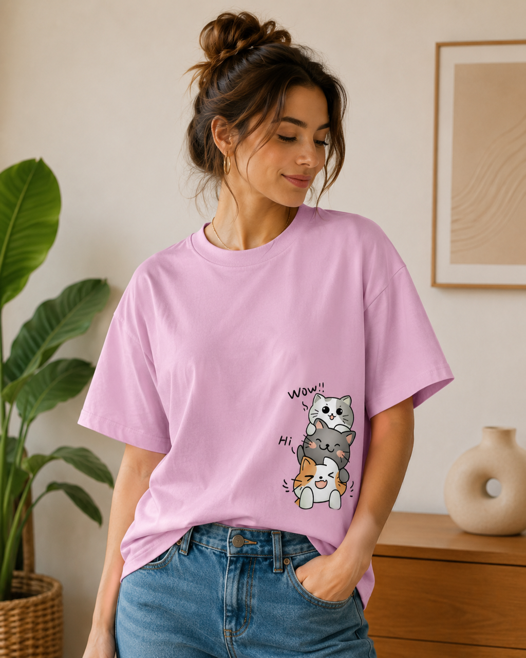 Oversized Purrfect Trio Tee