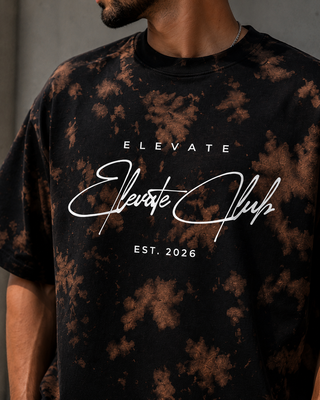 Elevate Club Signature Oversized Acid Wash Tee