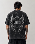 Lucifer Wings Acid Wash Oversized Tee