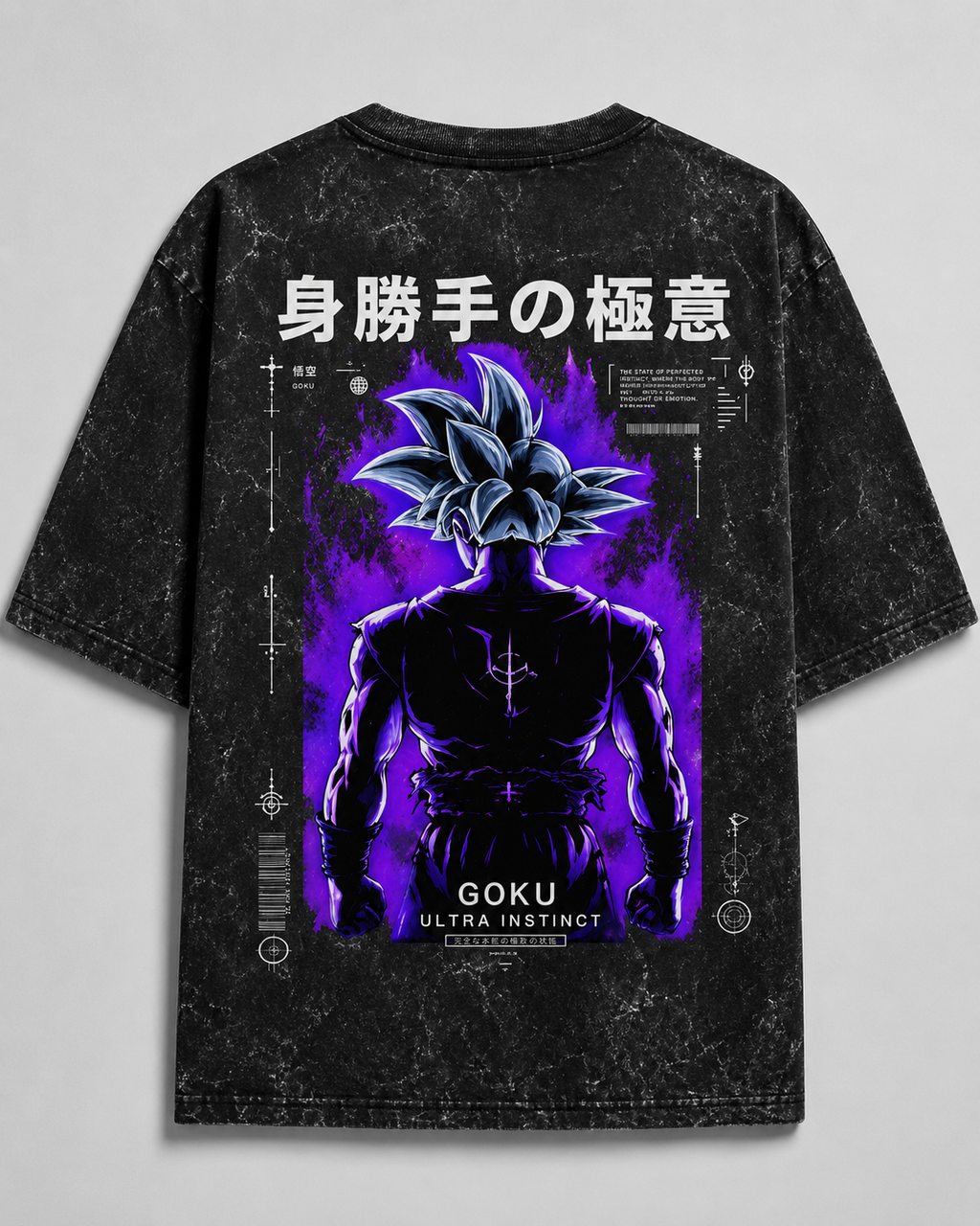 Goku Acid Washed Oversized Tee
