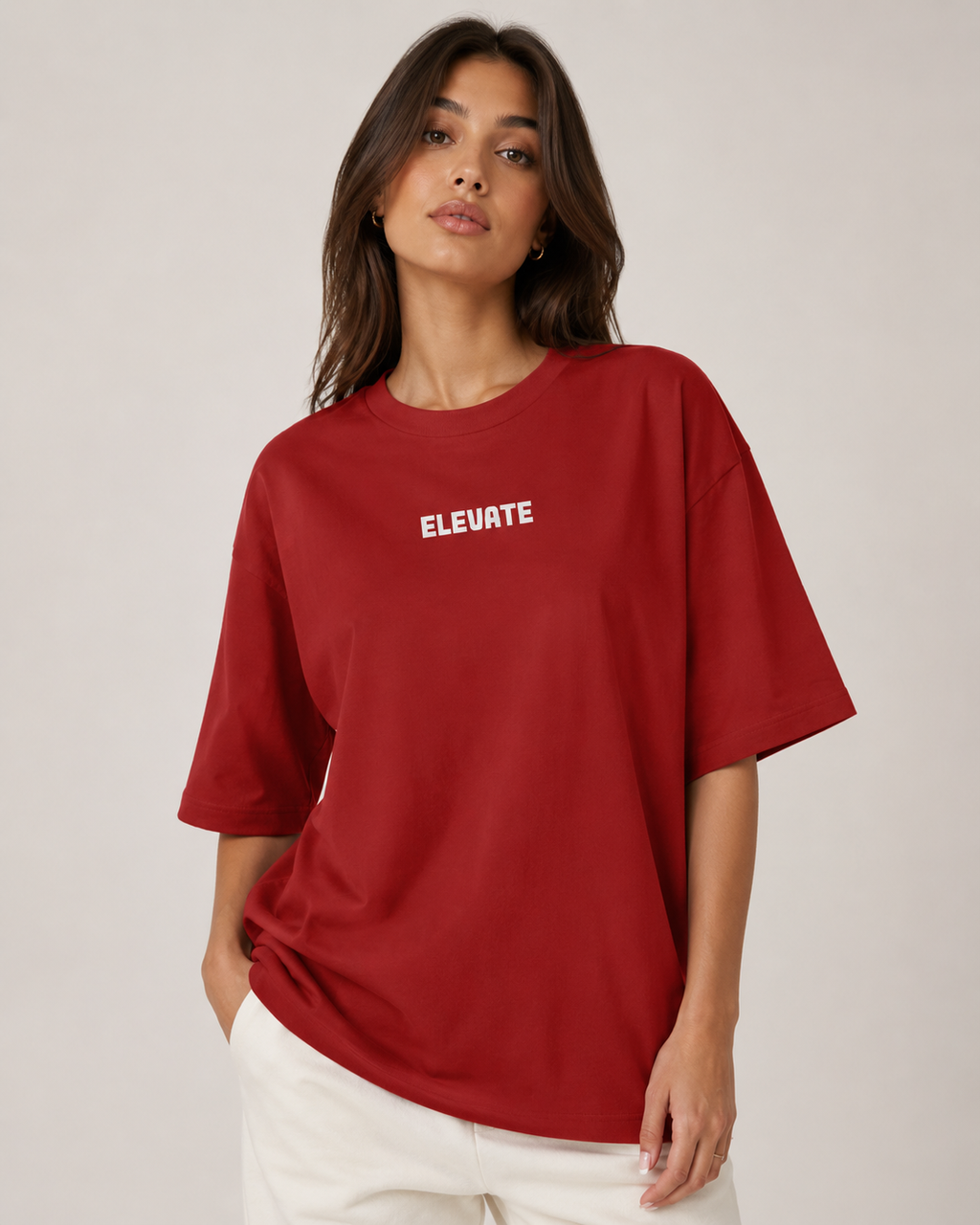 Oversized Red Energy Graphic Tee